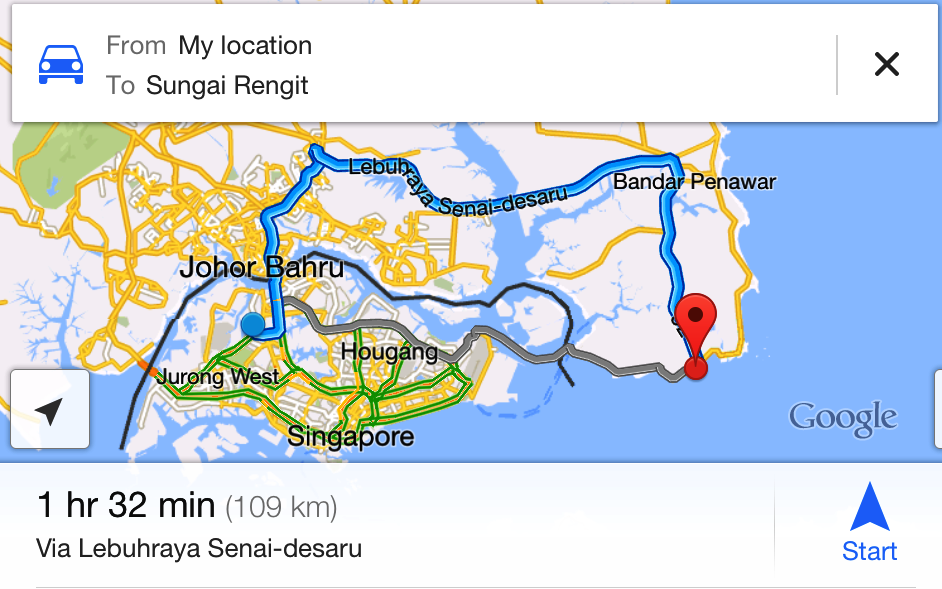 google map to desaru