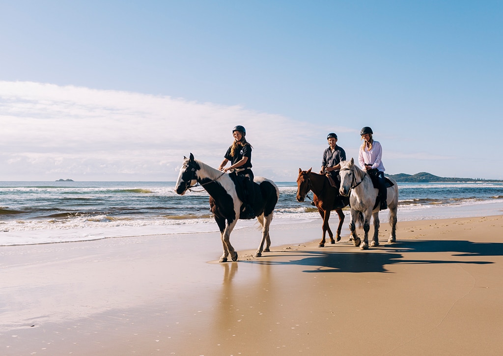 Horse riding on the beach, Zephyr Horses, Sydney, New South Wales