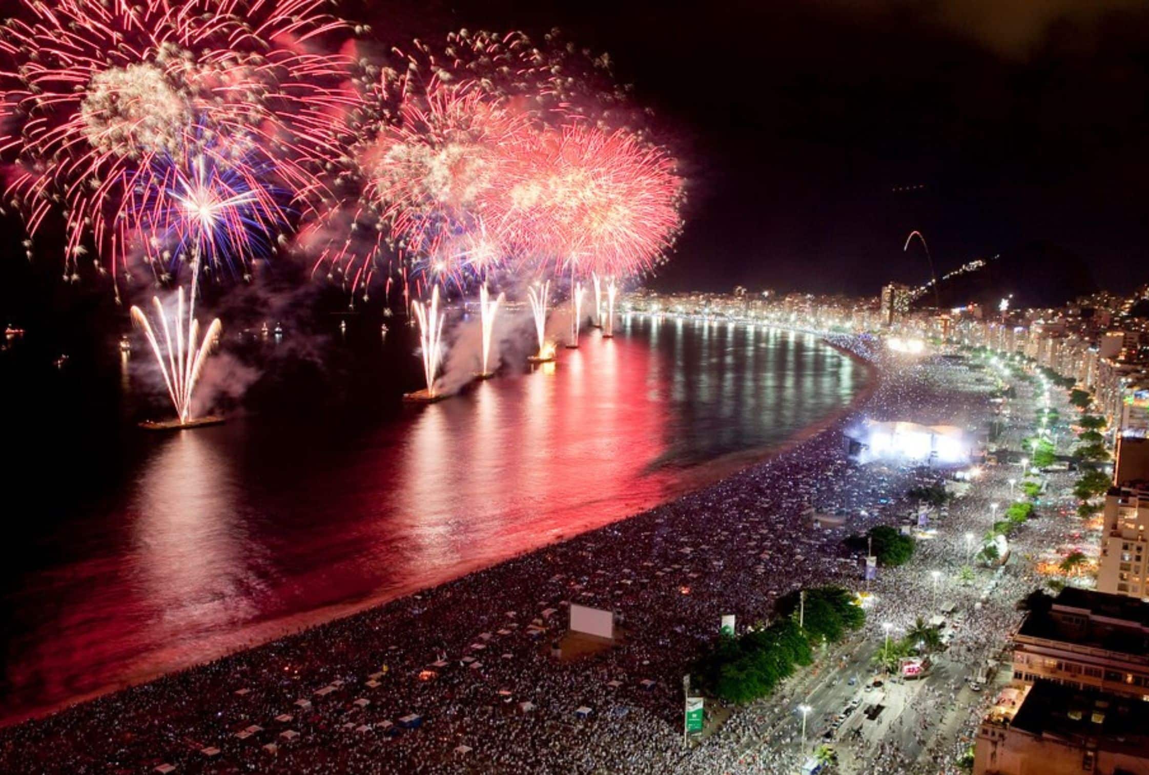 new year celebrations on the beach in Brazil