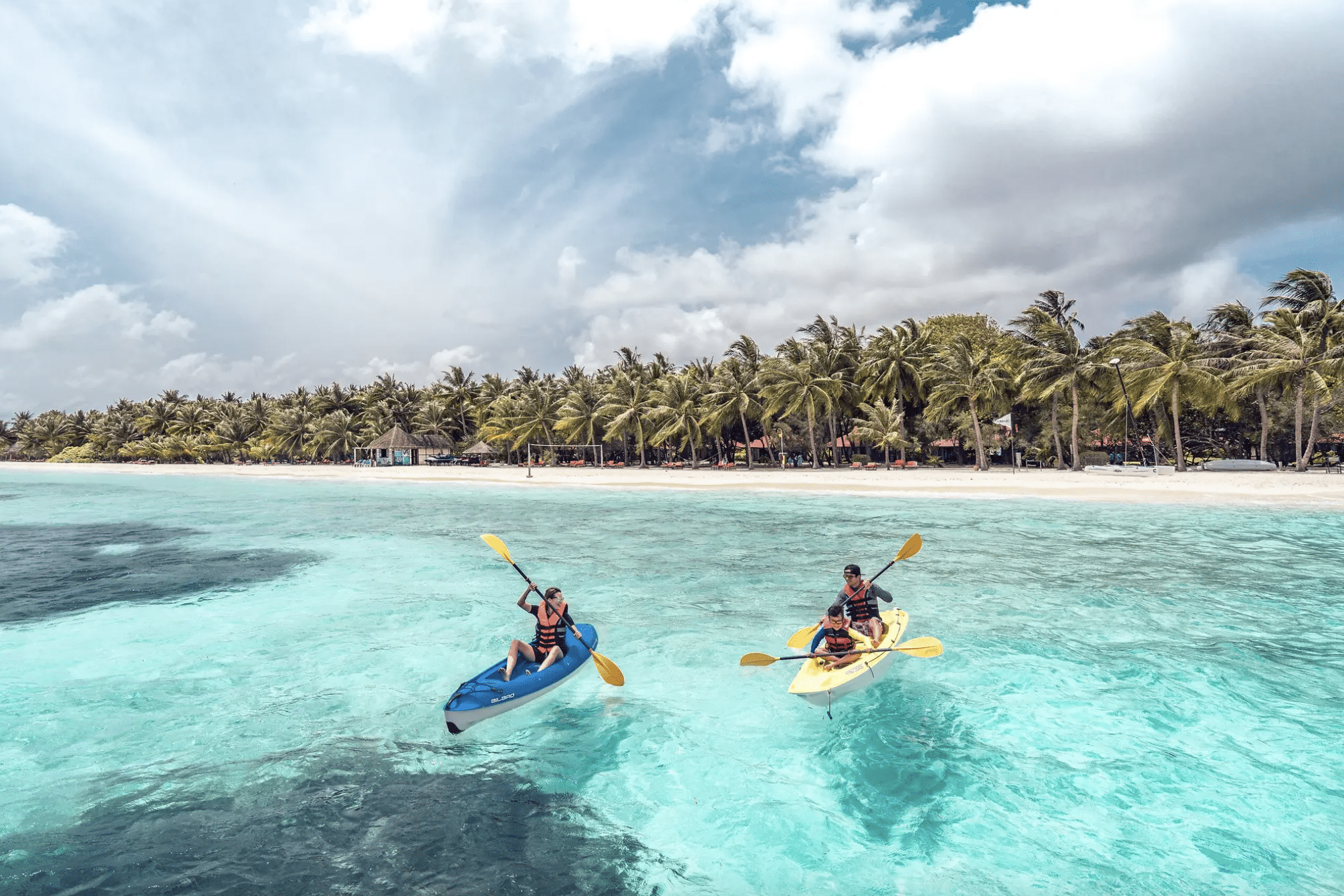 Club Med Kani family kayaking