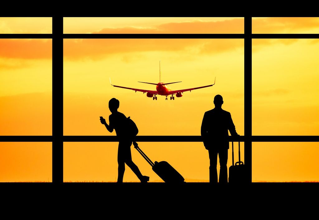 airport traveller airplane travellers airport
