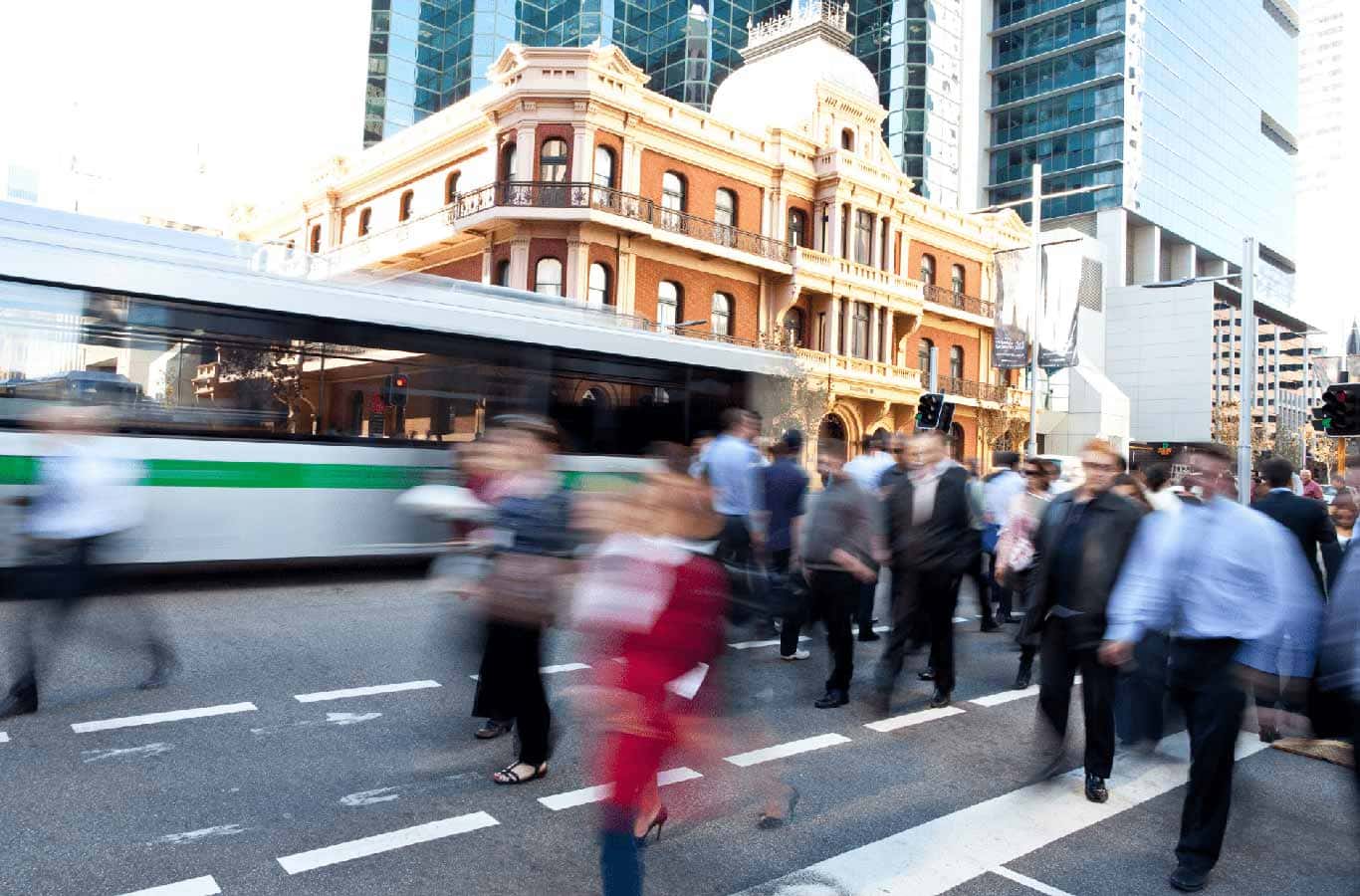 crowd Perth station