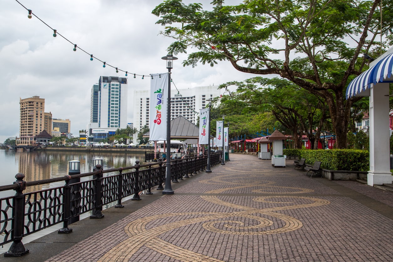 malaysia sarawak kuching waterfront