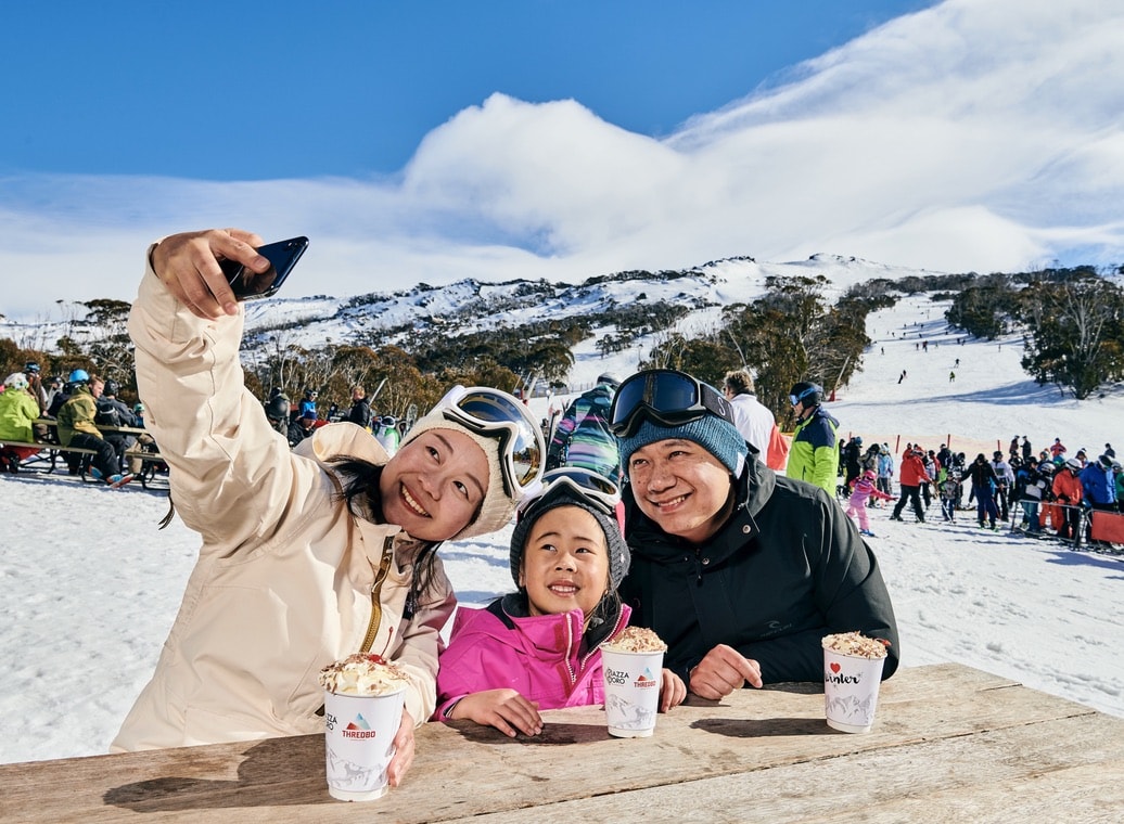 Skiing in Snowy Mountains