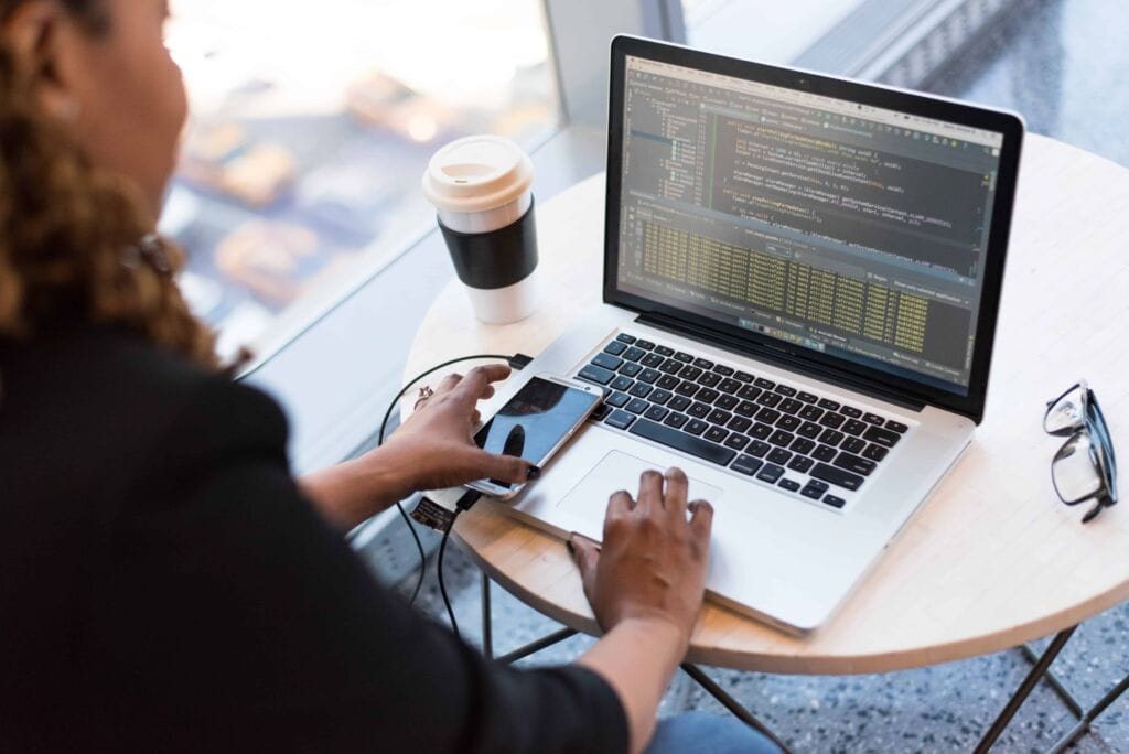 Business woman on laptop