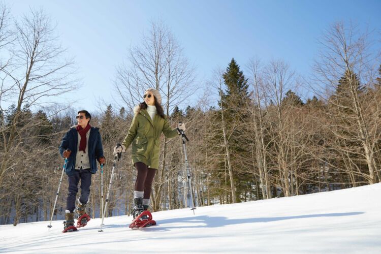 Club Med Snow Resort Couple Skiing