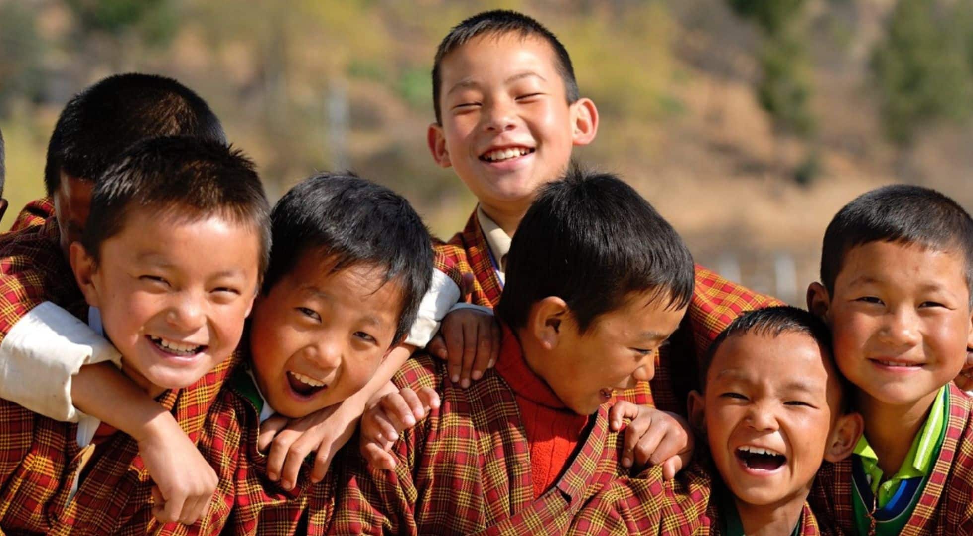 Bhutan happy kids Bhutanese are warm and friendly