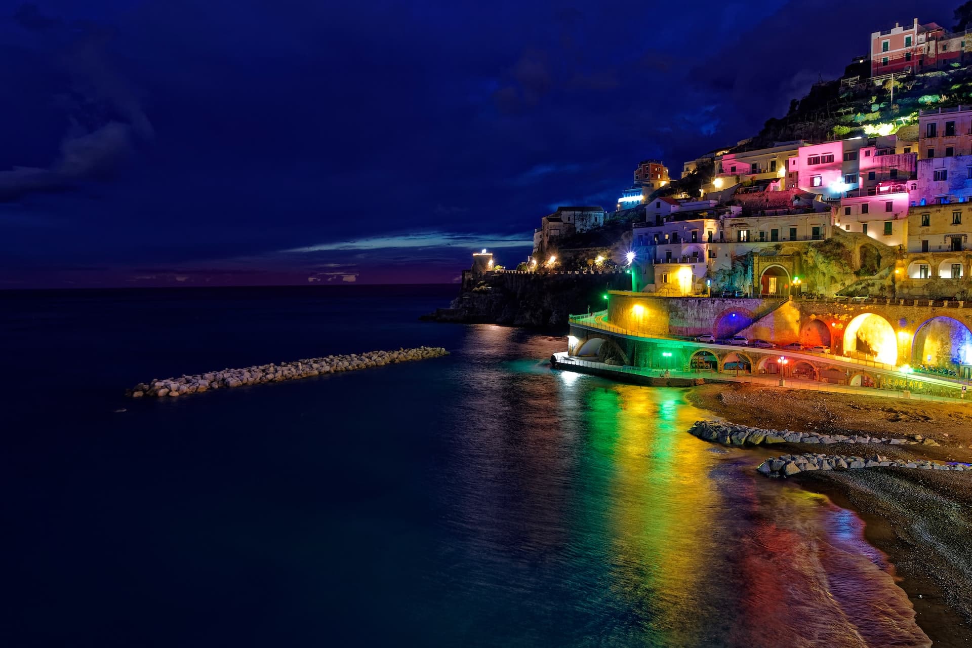 The Families' Beginner's Travel Guide in 2023 atrani beach at night