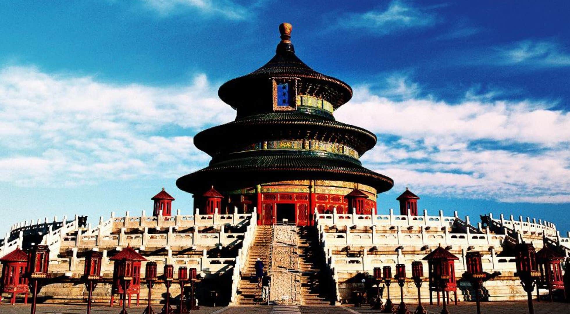 Beijing China Temple of Heaven in Beijing, China. China still has tight entry rules as per its Zero-Covid policy