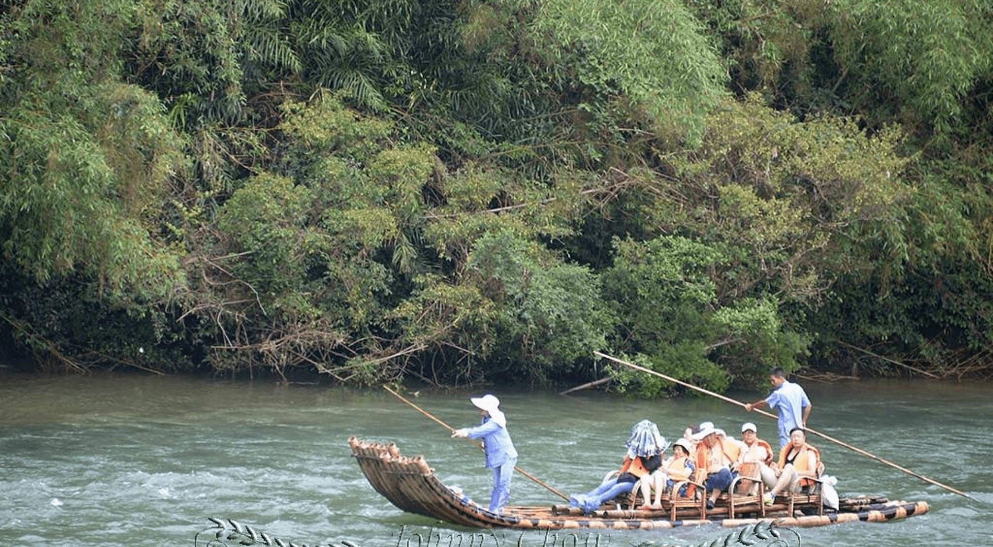 tea trip-china-bamboo rafting