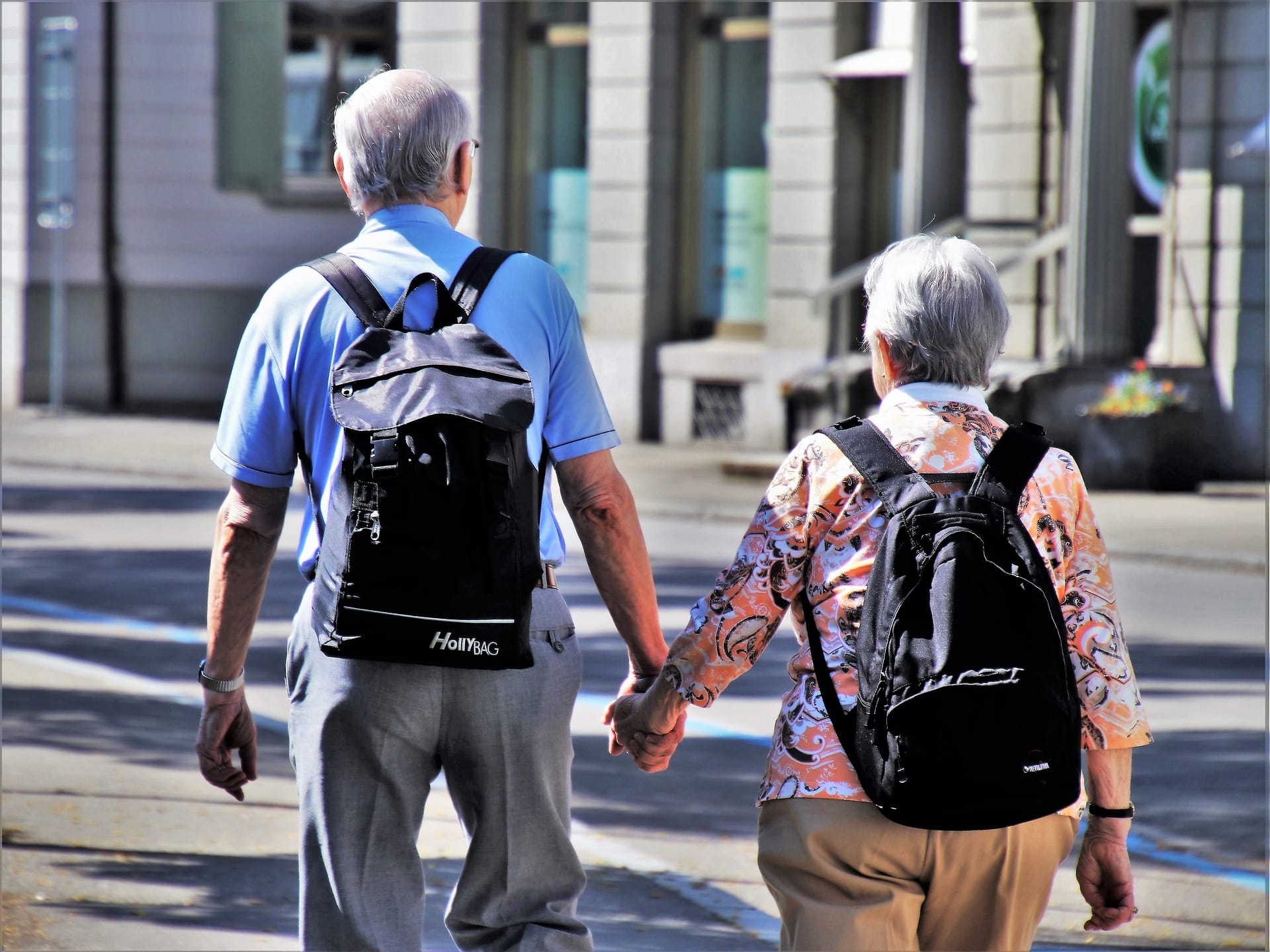 senior couple travelling