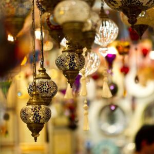 Turkish lamps at the market
