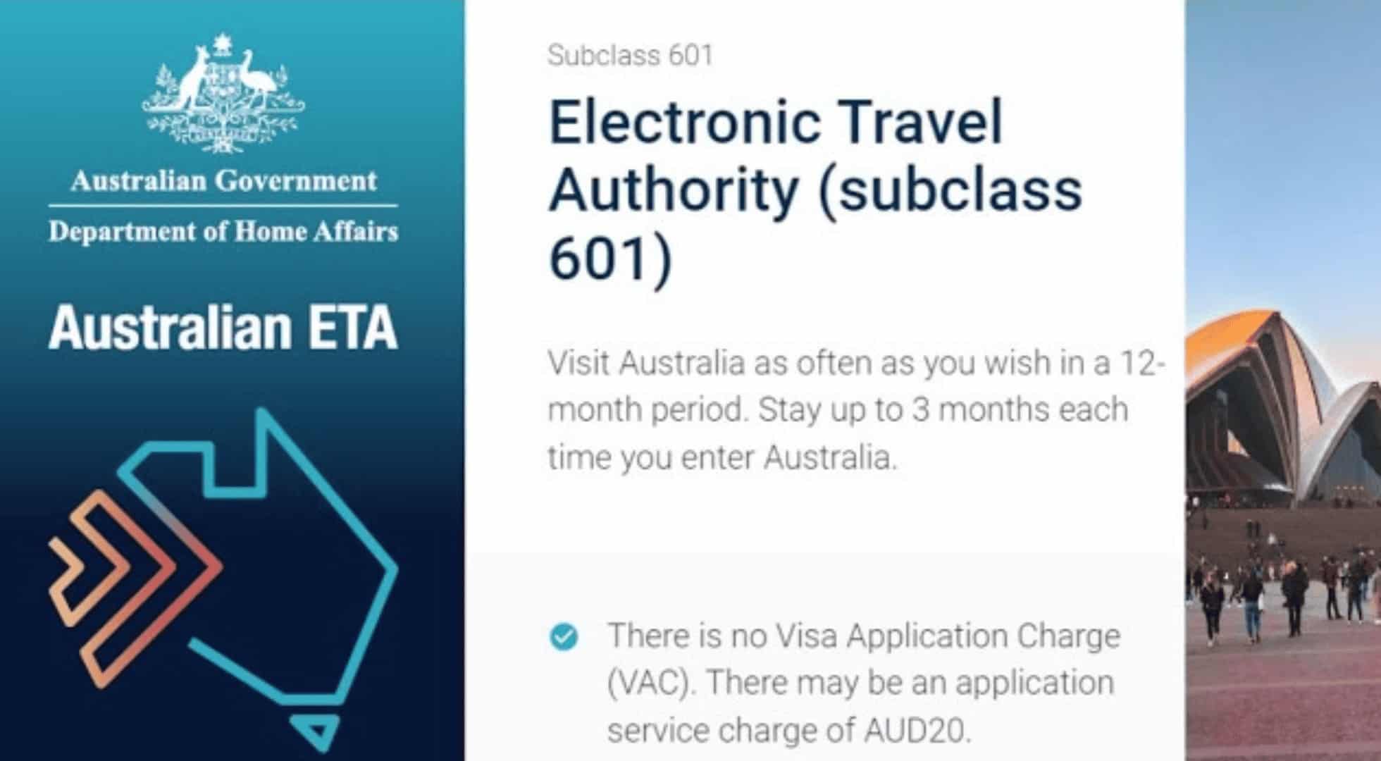 Australia visa application - Australian ETA