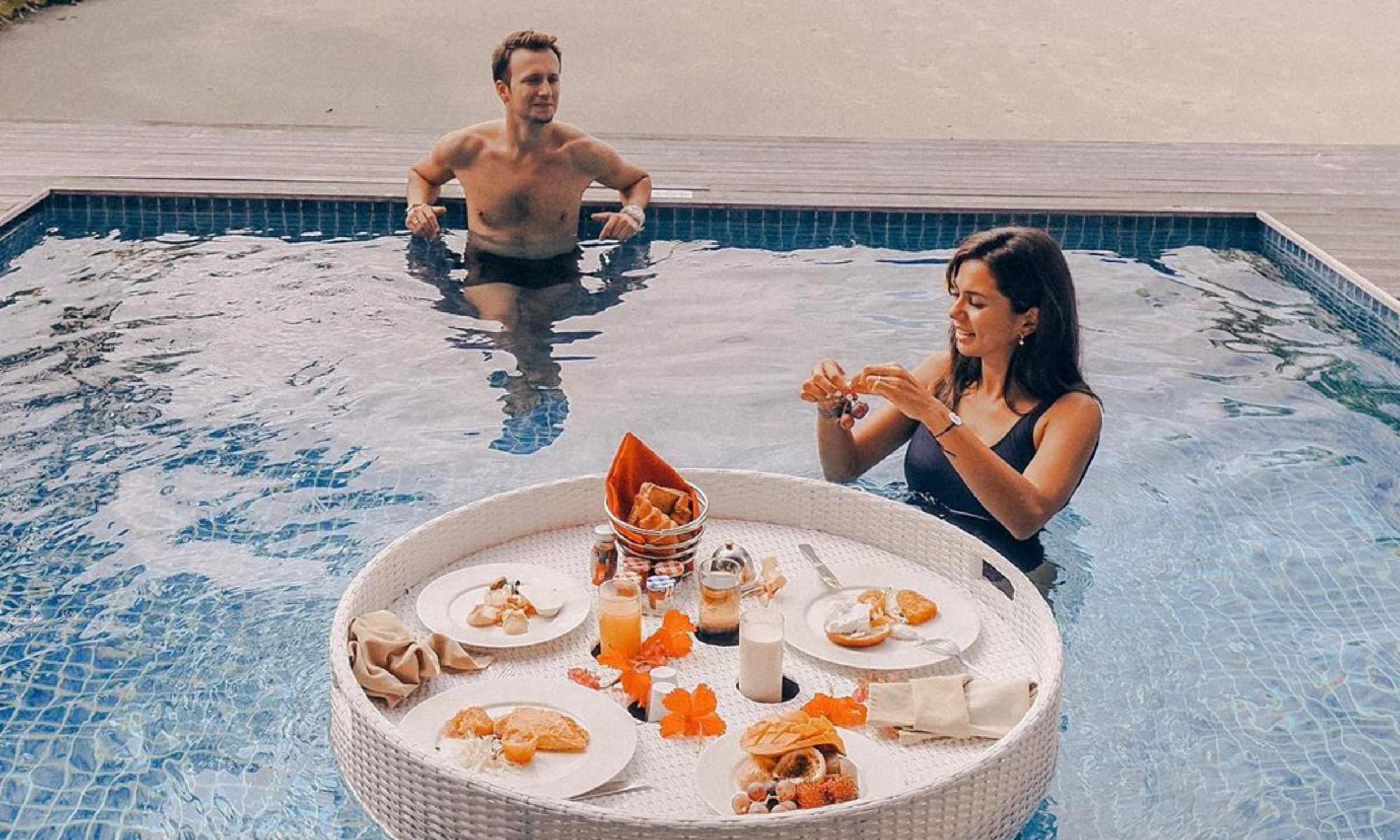 Club Med Finolhu Unique floating breakfast experience