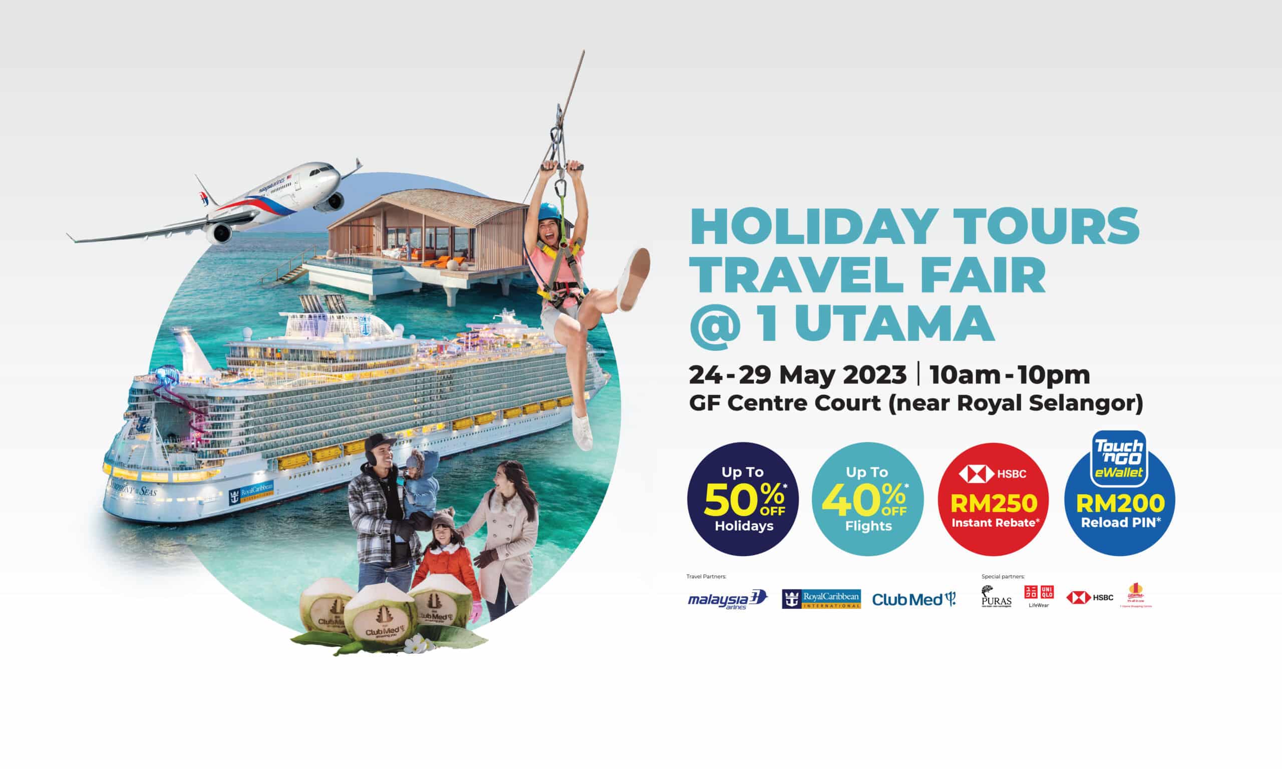 1 Utama Travel Fair Banner 2023