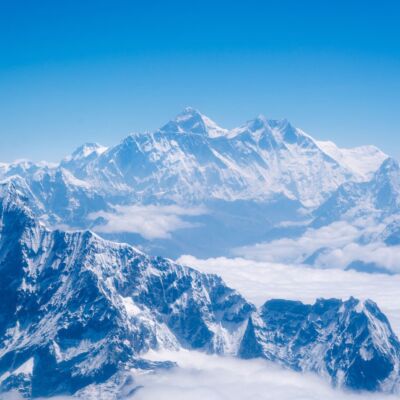 Himalayan mountain range and Mount Everest