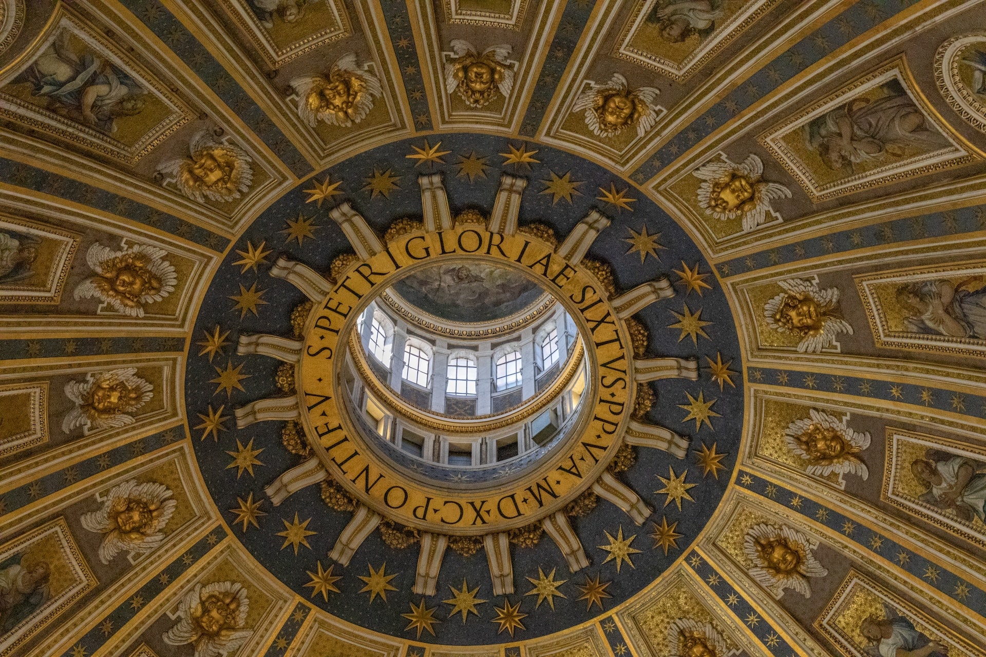 ceiling in the Sistine Chapel at Vatican City, Italy