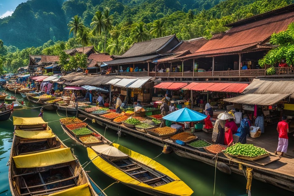 Bandung floating market experience and traditional food stalls
