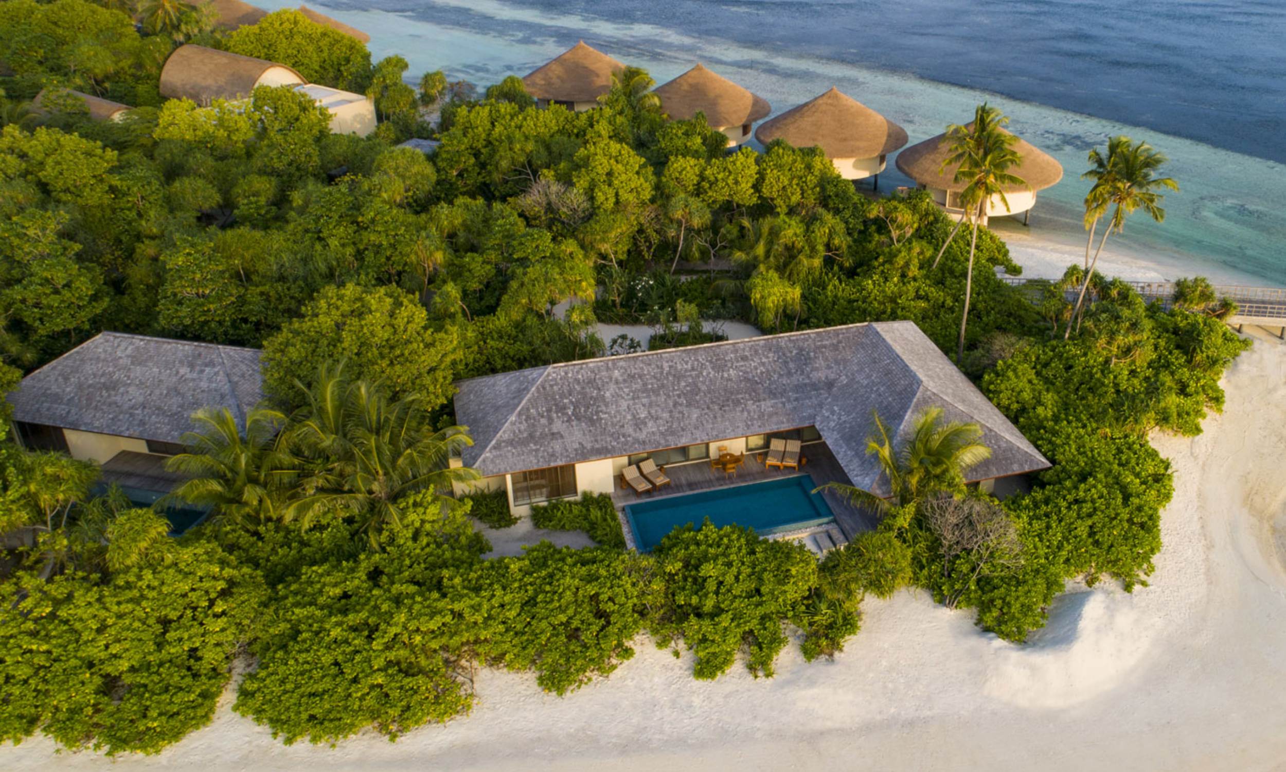 Two Bedroom Sunrise Sunset Beach Pool Villa The Residence Maldives at Dhigurah